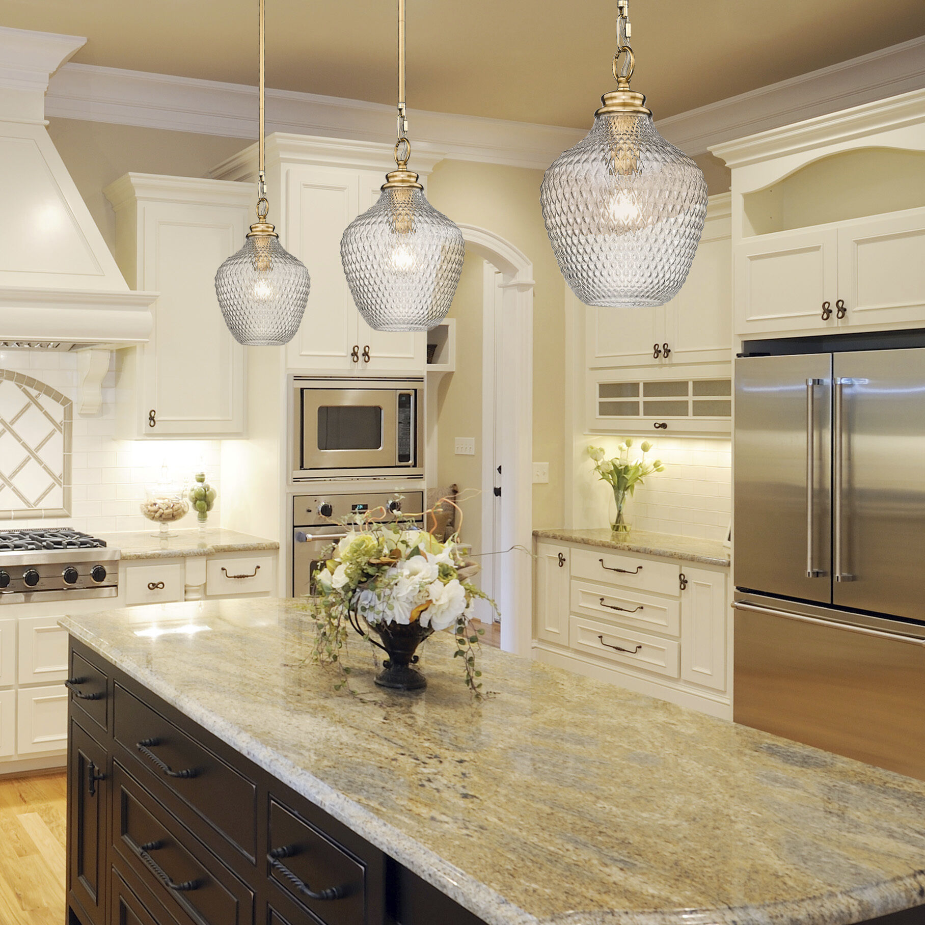 Golden Lighting 1088 M MBG CLR Adeline 1 Light 9 inch Modern Brushed Gold Pendant Ceiling Light